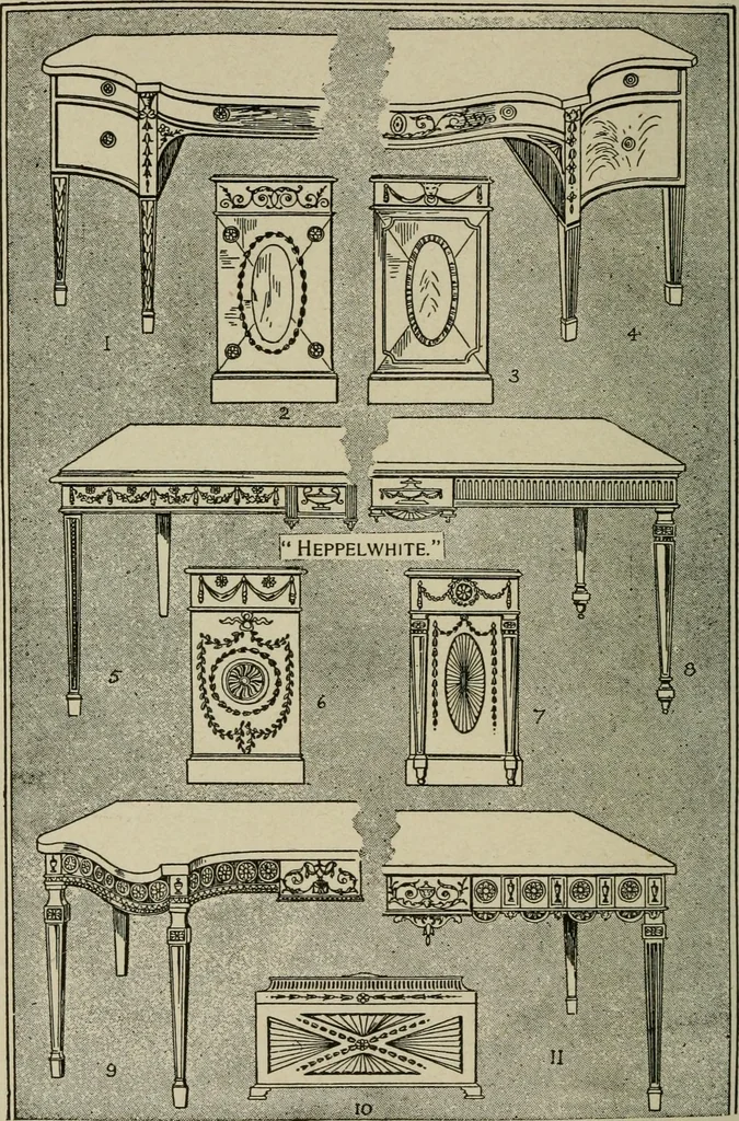 An illustration from The practical cabinet maker and furniture designer's assistant, with essays on history of furniture, taste in design, color and materials, with full explanation of the canons of good taste in furniture .., 1910, leaf 171