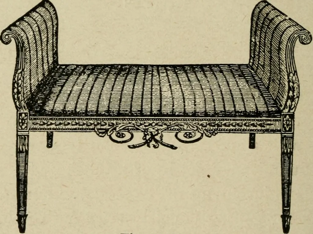 An illustration from The practical cabinet maker and furniture designer's assistant, with essays on history of furniture, taste in design, color and materials, with full explanation of the canons of good taste in furniture .., 1910, leaf 177