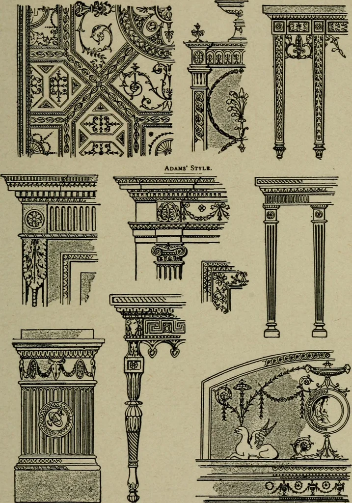 An illustration from The practical cabinet maker and furniture designer's assistant, with essays on history of furniture, taste in design, color and materials, with full explanation of the canons of good taste in furniture .., 1910, leaf 178