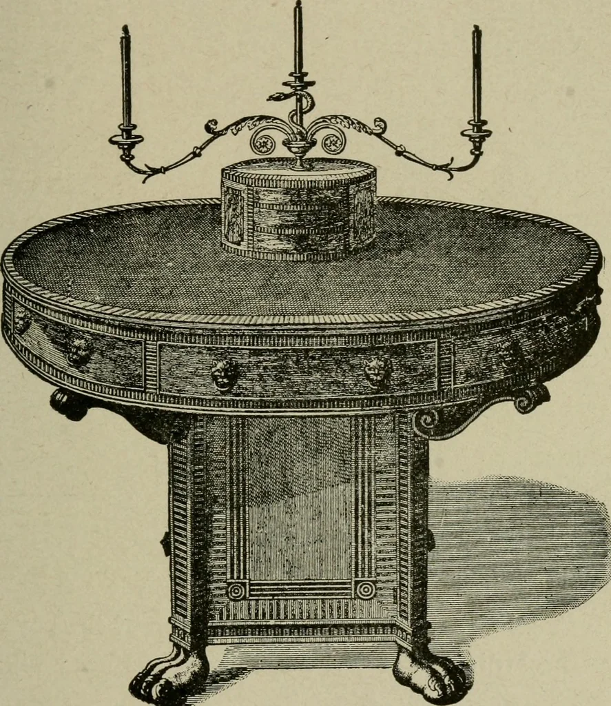 An illustration from The practical cabinet maker and furniture designer's assistant, with essays on history of furniture, taste in design, color and materials, with full explanation of the canons of good taste in furniture .., 1910, leaf 180