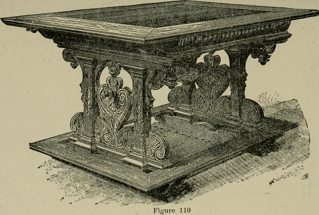 An illustration from The practical cabinet maker and furniture designer's assistant, with essays on history of furniture, taste in design, color and materials, with full explanation of the canons of good taste in furniture .., 1910, leaf 198
