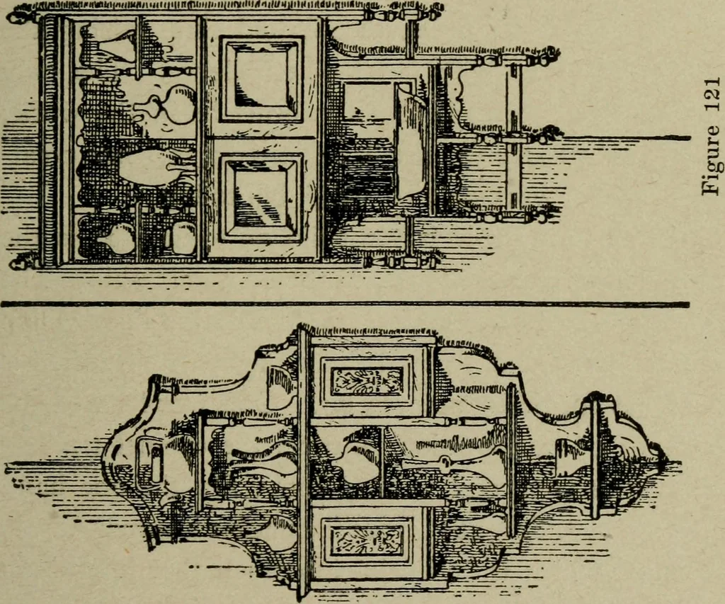 An illustration from The practical cabinet maker and furniture designer's assistant, with essays on history of furniture, taste in design, color and materials, with full explanation of the canons of good taste in furniture .., 1910, leaf 212