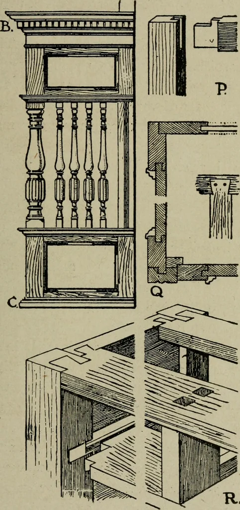 An illustration from The practical cabinet maker and furniture designer's assistant, with essays on history of furniture, taste in design, color and materials, with full explanation of the canons of good taste in furniture .., 1910, leaf 256