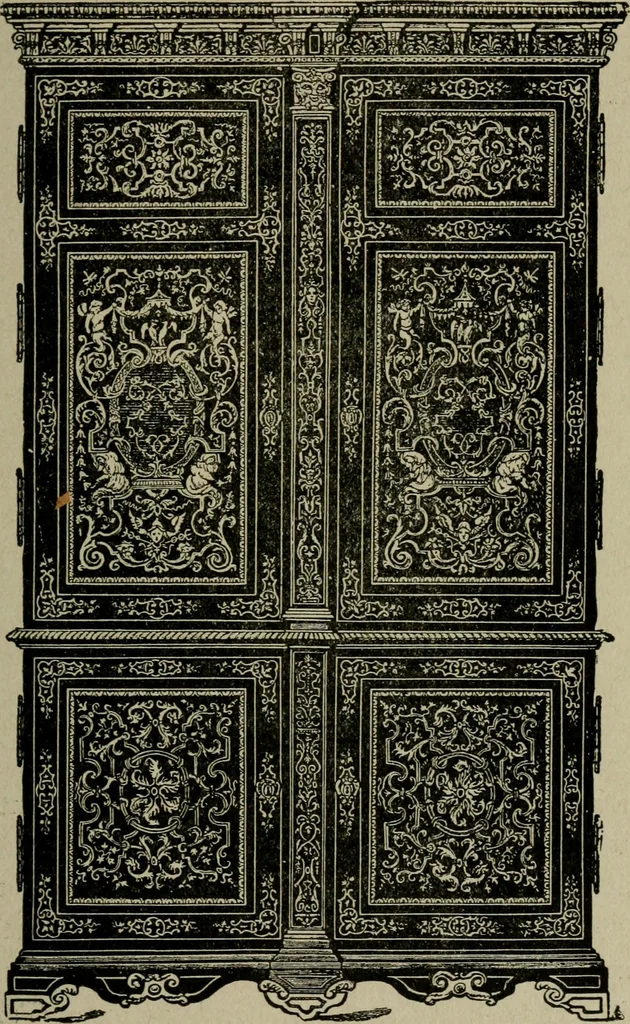 An illustration from The practical cabinet maker and furniture designer's assistant, with essays on history of furniture, taste in design, color and materials, with full explanation of the canons of good taste in furniture .., 1910, leaf 70