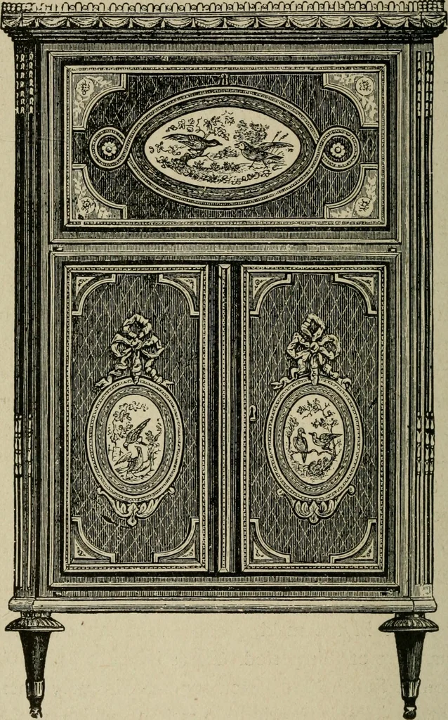An illustration from The practical cabinet maker and furniture designer's assistant, with essays on history of furniture, taste in design, color and materials, with full explanation of the canons of good taste in furniture .., 1910, leaf 81