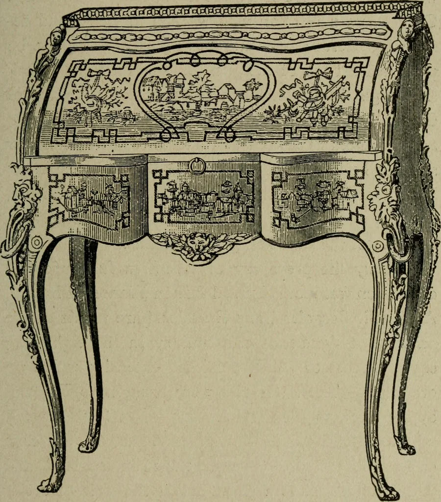 An illustration from The practical cabinet maker and furniture designer's assistant, with essays on history of furniture, taste in design, color and materials, with full explanation of the canons of good taste in furniture .., 1910, leaf 82