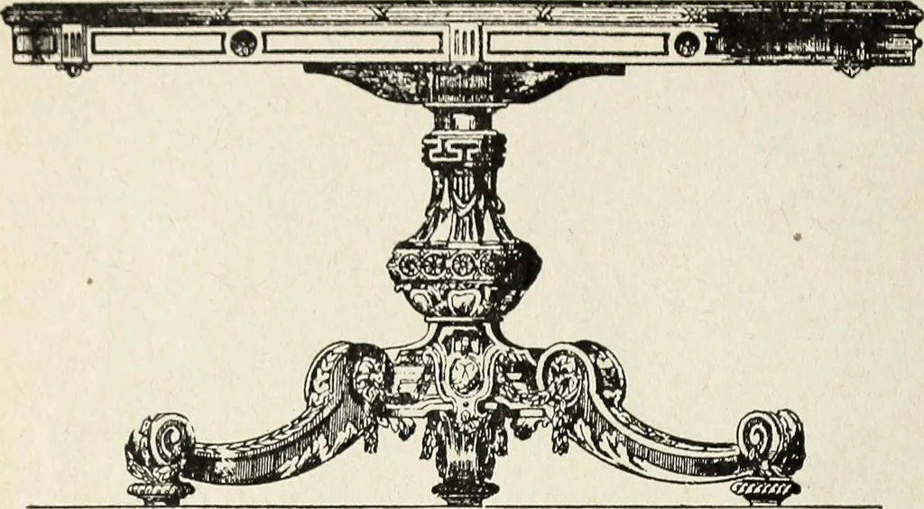 An illustration from The practical cabinet maker and furniture designer's assistant, with essays on history of furniture, taste in design, color and materials, with full explanation of the canons of good taste in furniture .., 1910, leaf 129