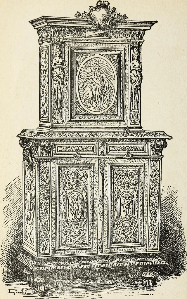 An illustration from The practical cabinet maker and furniture designer's assistant, with essays on history of furniture, taste in design, color and materials, with full explanation of the canons of good taste in furniture .., 1910, leaf 139