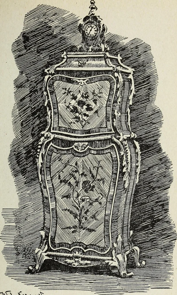 An illustration from The practical cabinet maker and furniture designer's assistant, with essays on history of furniture, taste in design, color and materials, with full explanation of the canons of good taste in furniture .., 1910, leaf 144