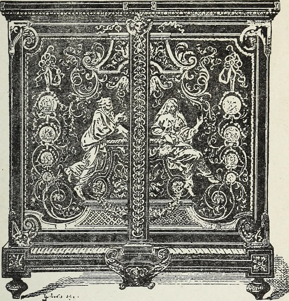 An illustration from The practical cabinet maker and furniture designer's assistant, with essays on history of furniture, taste in design, color and materials, with full explanation of the canons of good taste in furniture .., 1910, leaf 148