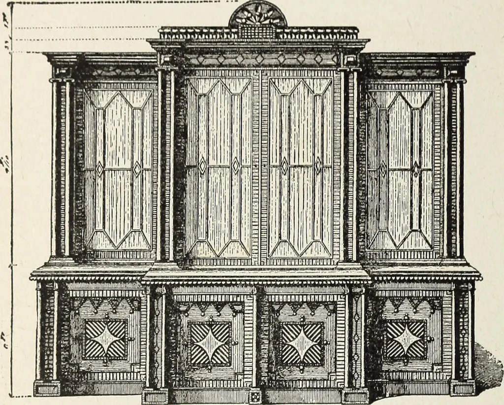 An illustration from The practical cabinet maker and furniture designer's assistant, with essays on history of furniture, taste in design, color and materials, with full explanation of the canons of good taste in furniture .., 1910, leaf 165
