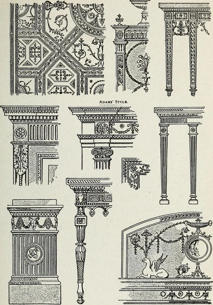 An illustration from The practical cabinet maker and furniture designer's assistant, with essays on history of furniture, taste in design, color and materials, with full explanation of the canons of good taste in furniture .., 1910, leaf 174