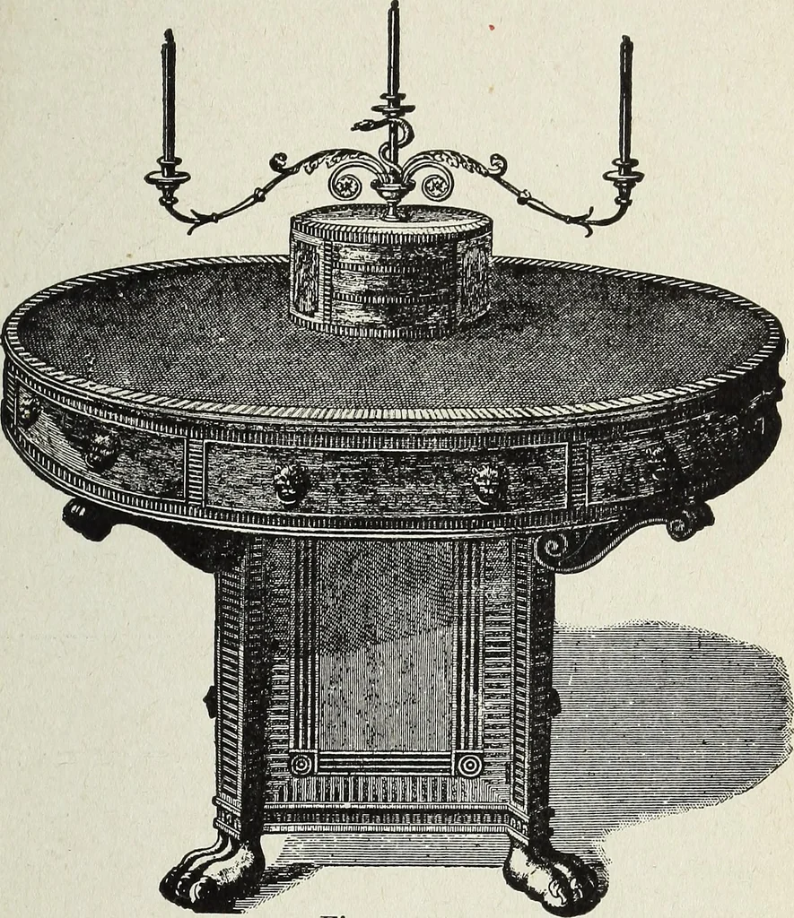 An illustration from The practical cabinet maker and furniture designer's assistant, with essays on history of furniture, taste in design, color and materials, with full explanation of the canons of good taste in furniture .., 1910, leaf 176