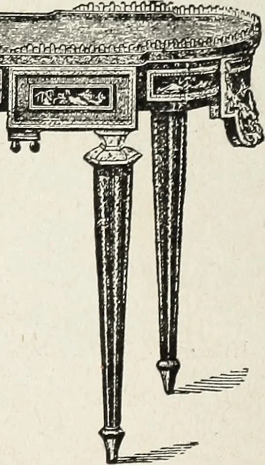An illustration from The practical cabinet maker and furniture designer's assistant, with essays on history of furniture, taste in design, color and materials, with full explanation of the canons of good taste in furniture .., 1910, leaf 193