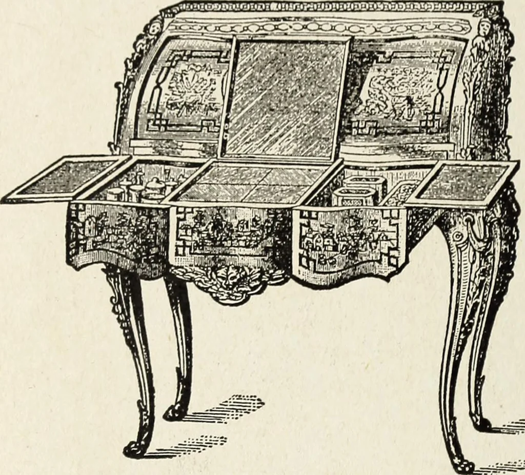 An illustration from The practical cabinet maker and furniture designer's assistant, with essays on history of furniture, taste in design, color and materials, with full explanation of the canons of good taste in furniture .., 1910, leaf 197