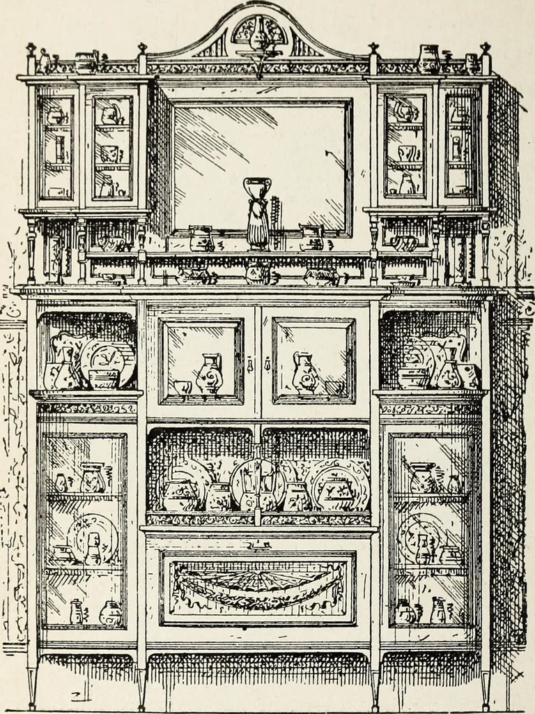 An illustration from The practical cabinet maker and furniture designer's assistant, with essays on history of furniture, taste in design, color and materials, with full explanation of the canons of good taste in furniture .., 1910, leaf 203