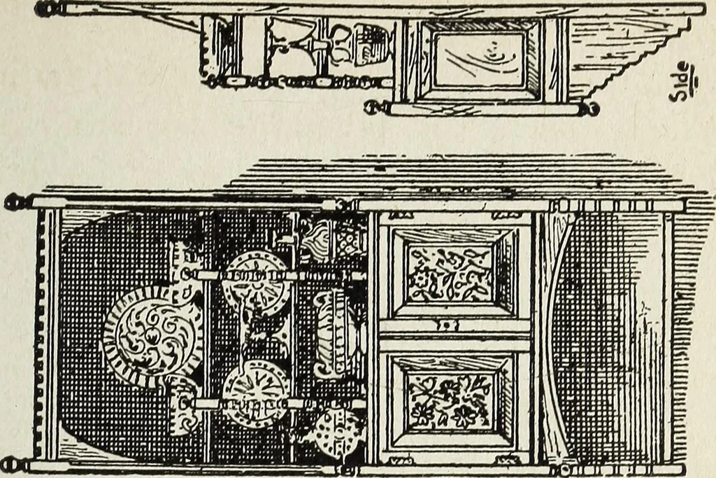 An illustration from The practical cabinet maker and furniture designer's assistant, with essays on history of furniture, taste in design, color and materials, with full explanation of the canons of good taste in furniture .., 1910, leaf 206