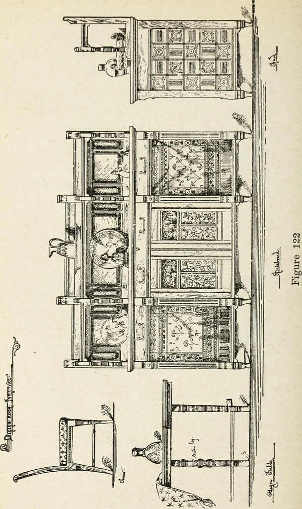 An illustration from The practical cabinet maker and furniture designer's assistant, with essays on history of furniture, taste in design, color and materials, with full explanation of the canons of good taste in furniture .., 1910, leaf 211