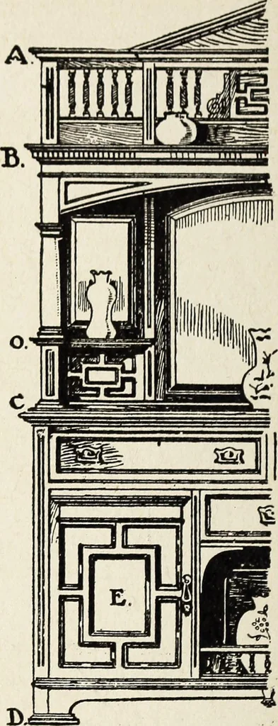 An illustration from The practical cabinet maker and furniture designer's assistant, with essays on history of furniture, taste in design, color and materials, with full explanation of the canons of good taste in furniture .., 1910, leaf 251