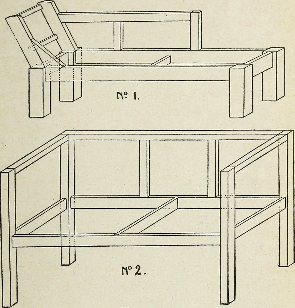 An illustration from The practical cabinet maker and furniture designer's assistant, with essays on history of furniture, taste in design, color and materials, with full explanation of the canons of good taste in furniture .., 1910, leaf 312