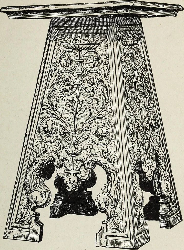 An illustration from The practical cabinet maker and furniture designer's assistant, with essays on history of furniture, taste in design, color and materials, with full explanation of the canons of good taste in furniture .., 1910, leaf 50