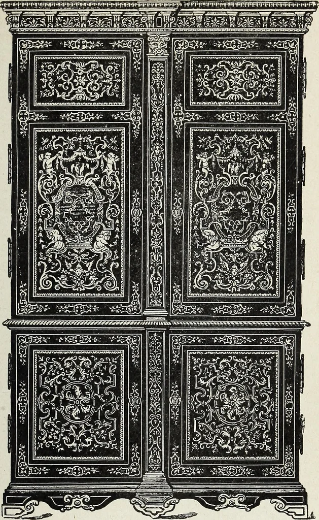 An illustration from The practical cabinet maker and furniture designer's assistant, with essays on history of furniture, taste in design, color and materials, with full explanation of the canons of good taste in furniture .., 1910, leaf 66