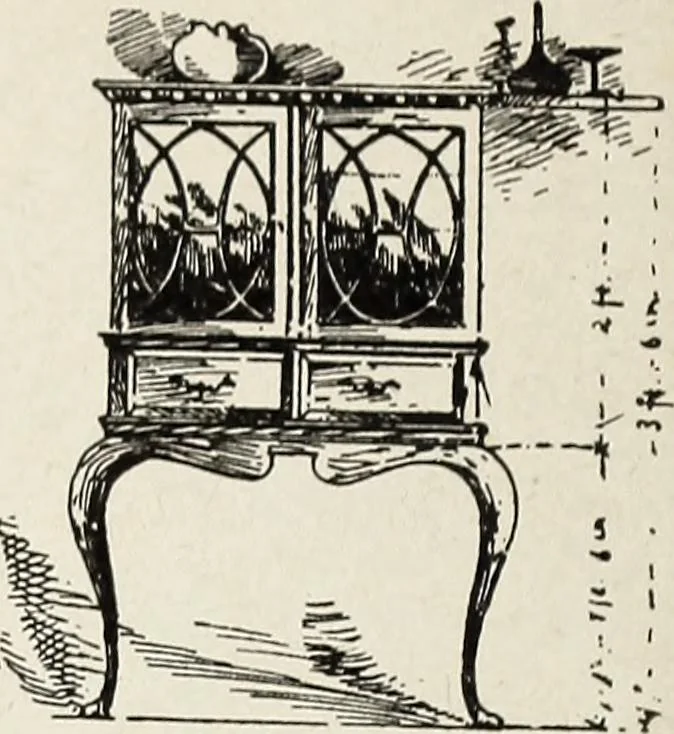 An illustration from The practical cabinet maker and furniture designer's assistant, with essays on history of furniture, taste in design, color and materials, with full explanation of the canons of good taste in furniture .., 1910, leaf 97