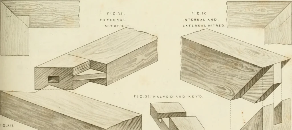 An illustration from Practical carpentry, joinery, and cabinet-making : being a new and complete system of lines for the use of workmen, founded on accurate geometrical and mechanical principles ... / by Peter Nicholson ; revised by Thomas Tredgold, 1853, leaf 286