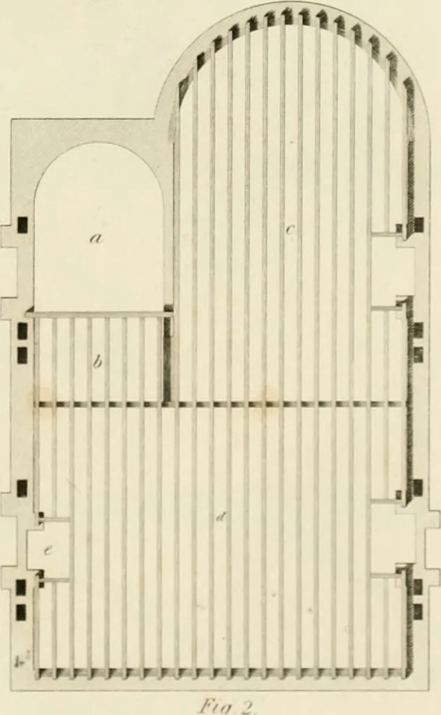 An illustration from Practical carpentry, joinery, and cabinet-making : being a new and complete system of lines for the use of workmen, founded on accurate geometrical and mechanical principles ... / by Peter Nicholson ; revised by Thomas Tredgold, 1853, leaf 294