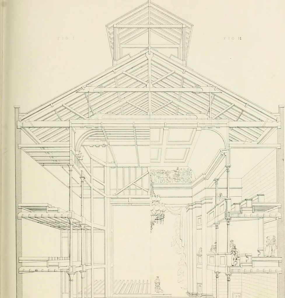 An illustration from Practical carpentry, joinery, and cabinet-making : being a new and complete system of lines for the use of workmen, founded on accurate geometrical and mechanical principles ... / by Peter Nicholson ; revised by Thomas Tredgold, 1853, leaf 310