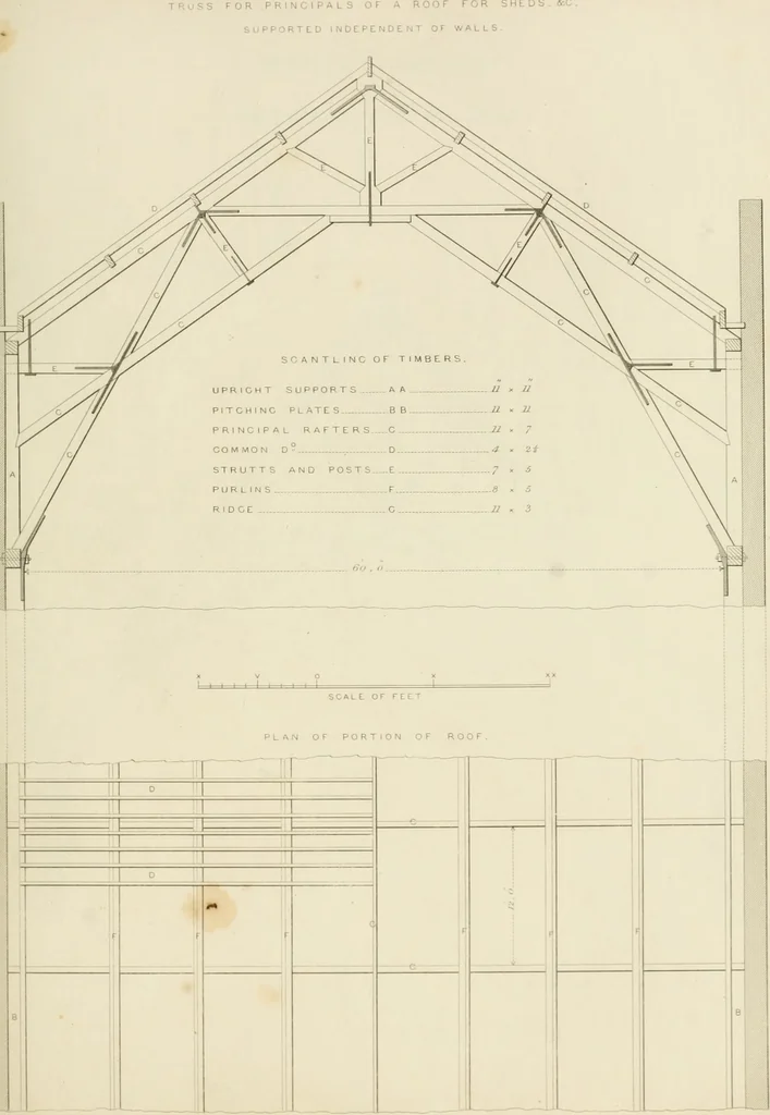 An illustration from Practical carpentry, joinery, and cabinet-making : being a new and complete system of lines for the use of workmen, founded on accurate geometrical and mechanical principles ... / by Peter Nicholson ; revised by Thomas Tredgold, 1853, leaf 320