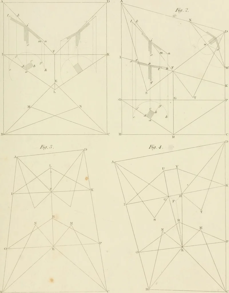 An illustration from Practical carpentry, joinery, and cabinet-making : being a new and complete system of lines for the use of workmen, founded on accurate geometrical and mechanical principles ... / by Peter Nicholson ; revised by Thomas Tredgold, 1853, leaf 324
