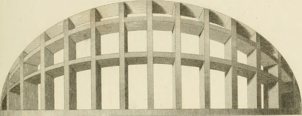 An illustration from Practical carpentry, joinery, and cabinet-making : being a new and complete system of lines for the use of workmen, founded on accurate geometrical and mechanical principles ... / by Peter Nicholson ; revised by Thomas Tredgold, 1853, leaf 330