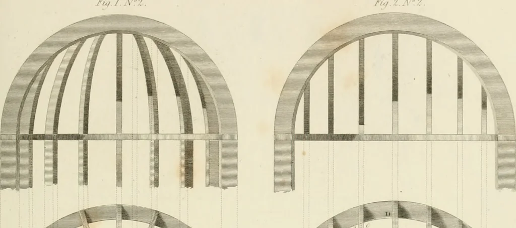 An illustration from Practical carpentry, joinery, and cabinet-making : being a new and complete system of lines for the use of workmen, founded on accurate geometrical and mechanical principles ... / by Peter Nicholson ; revised by Thomas Tredgold, 1853, leaf 336