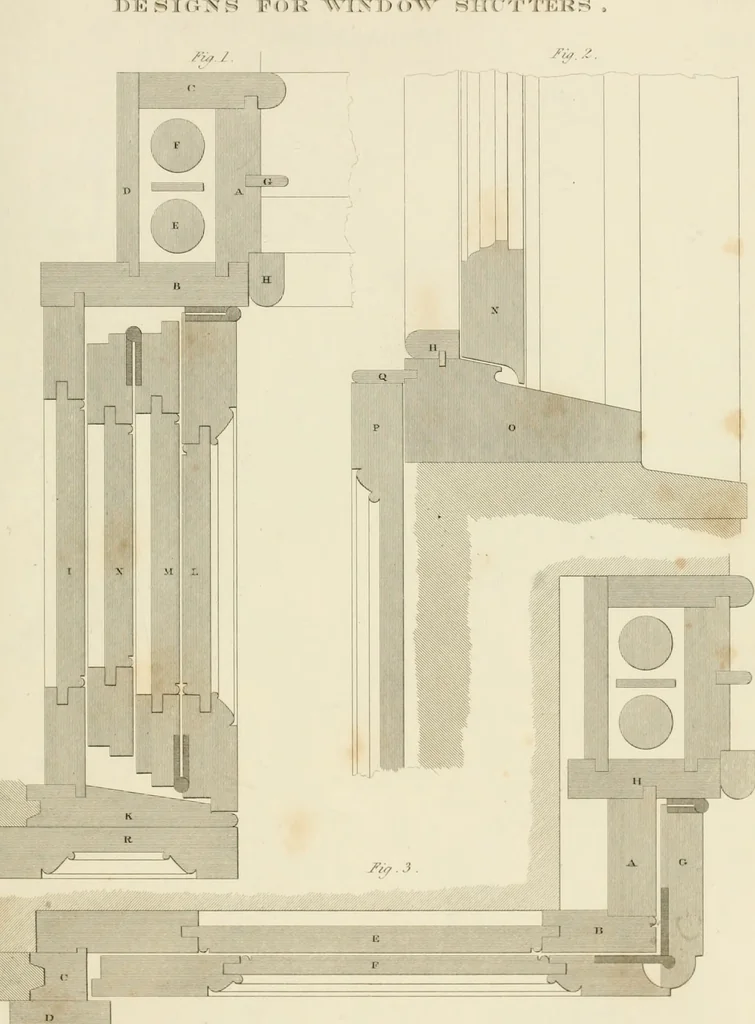 An illustration from Practical carpentry, joinery, and cabinet-making : being a new and complete system of lines for the use of workmen, founded on accurate geometrical and mechanical principles ... / by Peter Nicholson ; revised by Thomas Tredgold, 1853, leaf 400