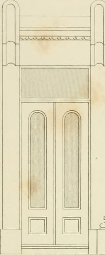 An illustration from Practical carpentry, joinery, and cabinet-making : being a new and complete system of lines for the use of workmen, founded on accurate geometrical and mechanical principles ... / by Peter Nicholson ; revised by Thomas Tredgold, 1853, leaf 414