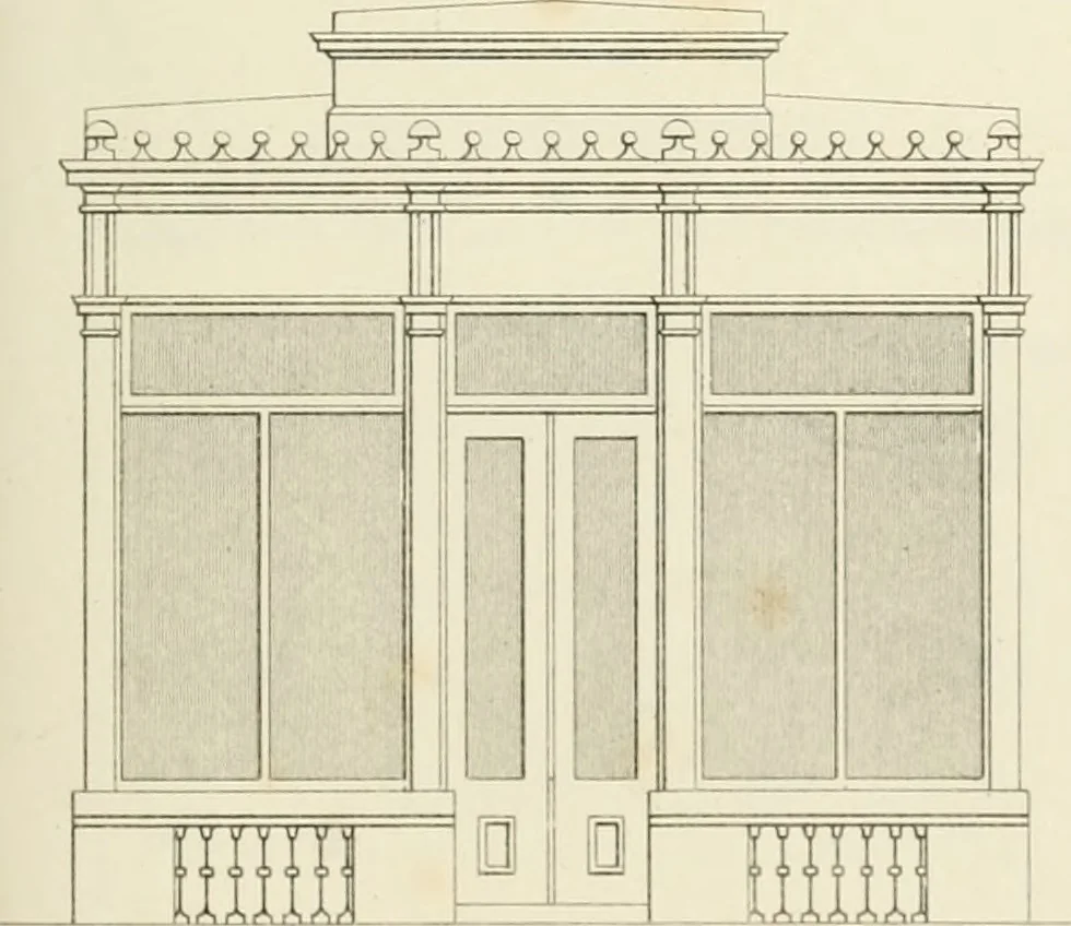 An illustration from Practical carpentry, joinery, and cabinet-making : being a new and complete system of lines for the use of workmen, founded on accurate geometrical and mechanical principles ... / by Peter Nicholson ; revised by Thomas Tredgold, 1853, leaf 418