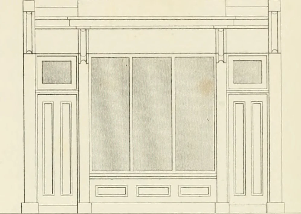 An illustration from Practical carpentry, joinery, and cabinet-making : being a new and complete system of lines for the use of workmen, founded on accurate geometrical and mechanical principles ... / by Peter Nicholson ; revised by Thomas Tredgold, 1853, leaf 420