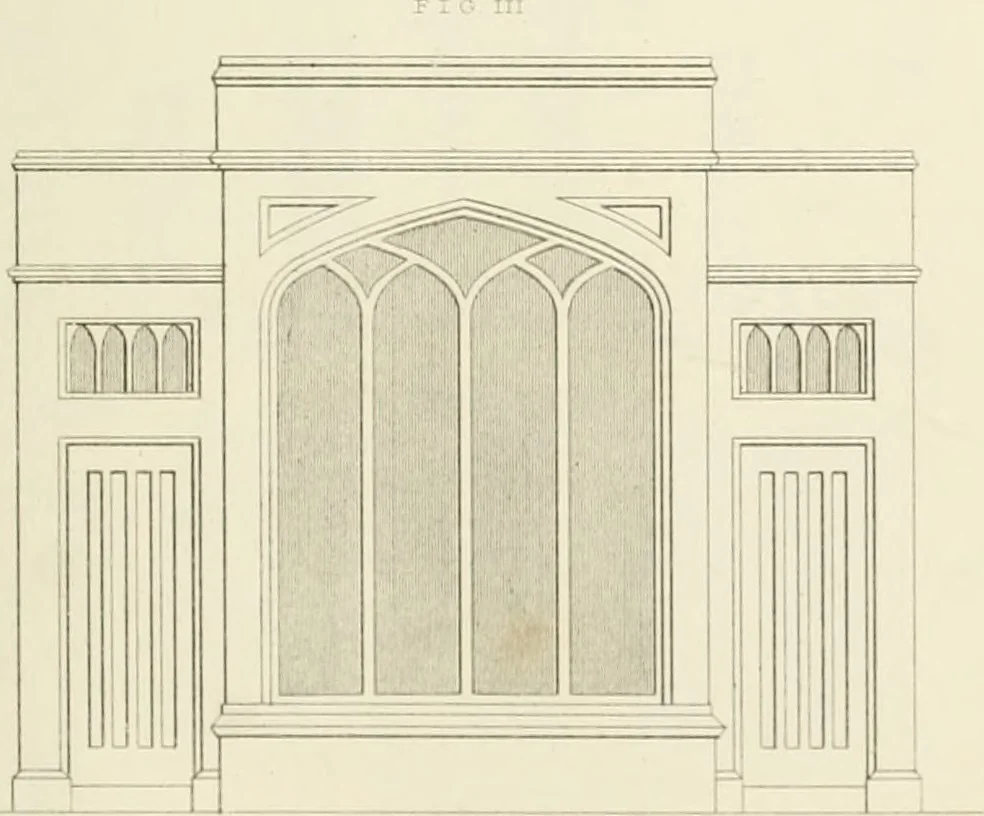 An illustration from Practical carpentry, joinery, and cabinet-making : being a new and complete system of lines for the use of workmen, founded on accurate geometrical and mechanical principles ... / by Peter Nicholson ; revised by Thomas Tredgold, 1853, leaf 420
