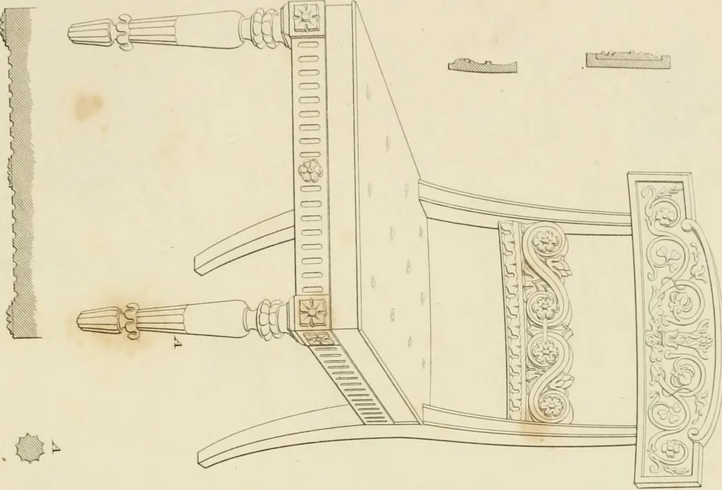 An illustration from Practical carpentry, joinery, and cabinet-making : being a new and complete system of lines for the use of workmen, founded on accurate geometrical and mechanical principles ... / by Peter Nicholson ; revised by Thomas Tredgold, 1853, leaf 462