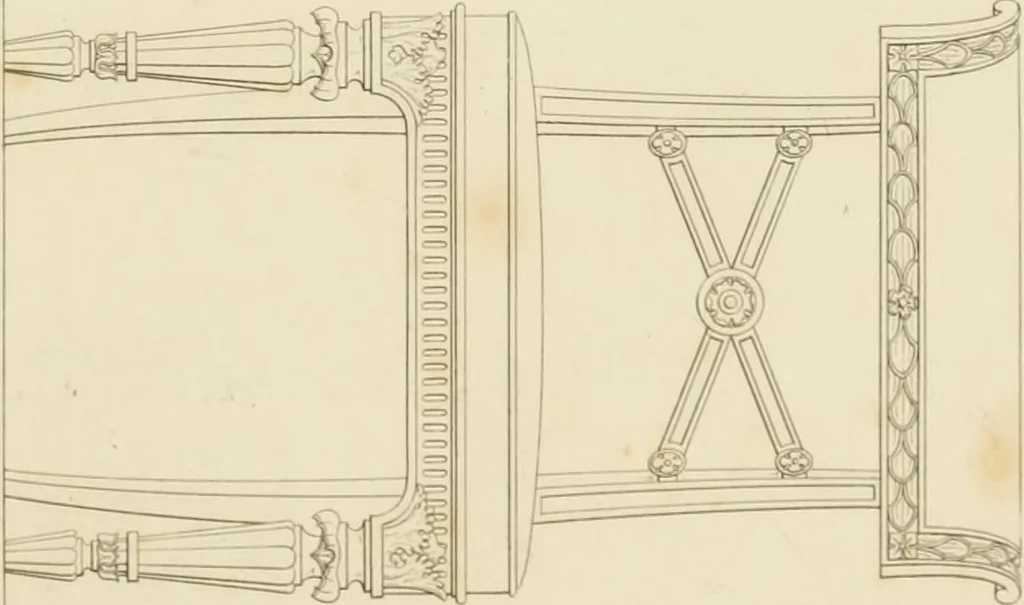 An illustration from Practical carpentry, joinery, and cabinet-making : being a new and complete system of lines for the use of workmen, founded on accurate geometrical and mechanical principles ... / by Peter Nicholson ; revised by Thomas Tredgold, 1853, leaf 466