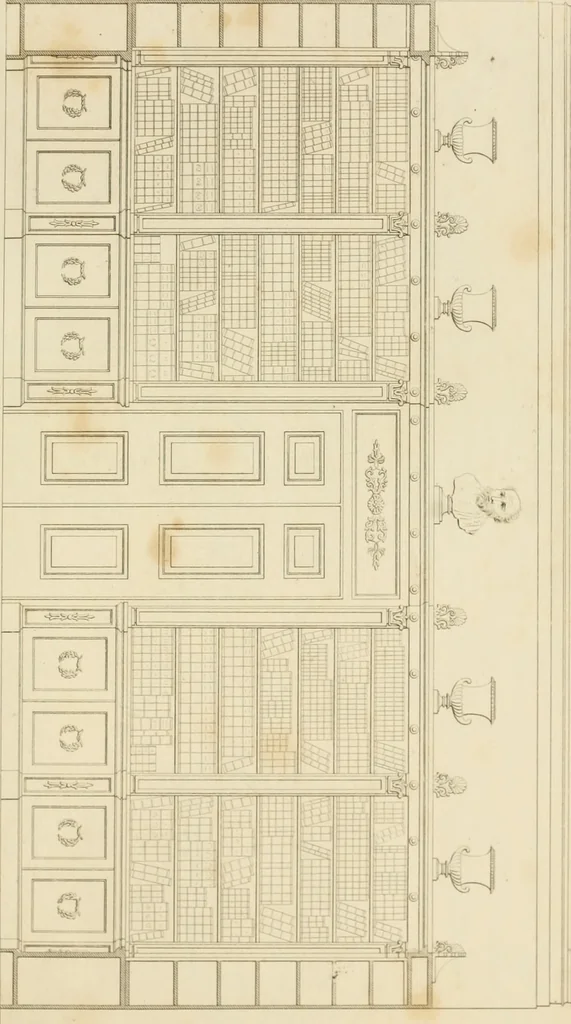 An illustration from Practical carpentry, joinery, and cabinet-making : being a new and complete system of lines for the use of workmen, founded on accurate geometrical and mechanical principles ... / by Peter Nicholson ; revised by Thomas Tredgold, 1853, leaf 470