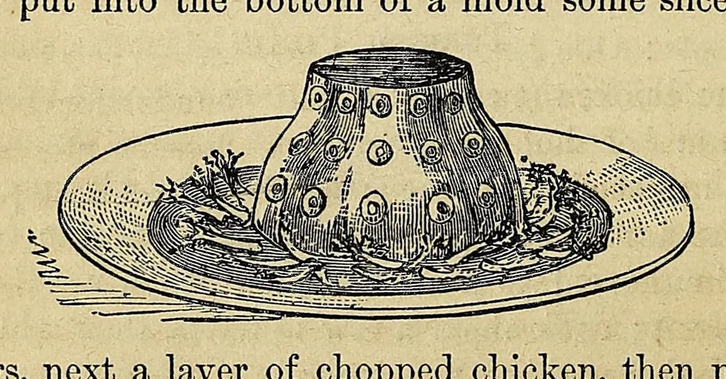 An illustration from Practical cooking and dinner giving : a treatise containing practical instructions in cooking, in the combination and serving of dishes, and in the fashionable modes of entertaining at breakfast, lunch, and dinner, 1877, leaf 178