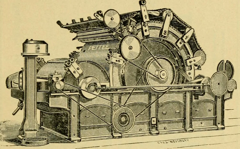 An illustration from Practical cotton calculations : a treatise relating to cotton yarn, cloth structure, loom and miscellaneous cotton mill calculations, 1901, leaf 126