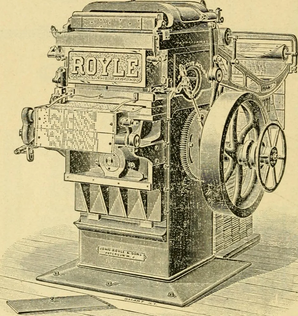 An illustration from Practical cotton calculations : a treatise relating to cotton yarn, cloth structure, loom and miscellaneous cotton mill calculations, 1901, leaf 129