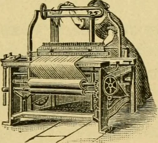 An illustration from Practical cotton calculations : a treatise relating to cotton yarn, cloth structure, loom and miscellaneous cotton mill calculations, 1901, leaf 58