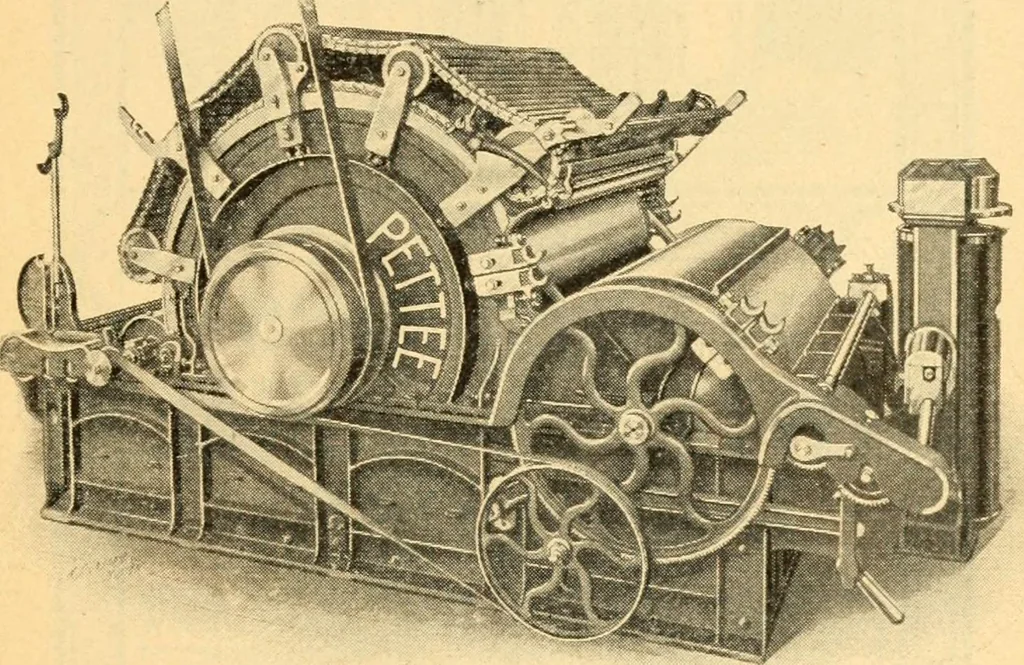 An illustration from Practical cotton calculations; a treatise relating to cotton yarn, cloth structure, loom and miscellaneous cotton mill calculations, 1907, leaf 136