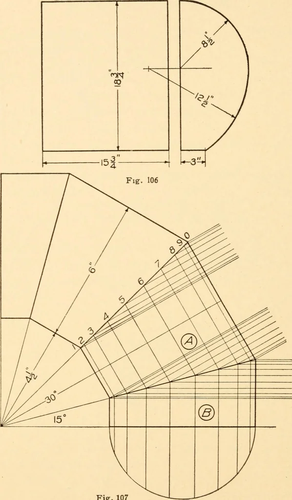 An illustration from A practical course in mechanical drawing for individual study and shop classes, trade and high schools, 1912, leaf 105