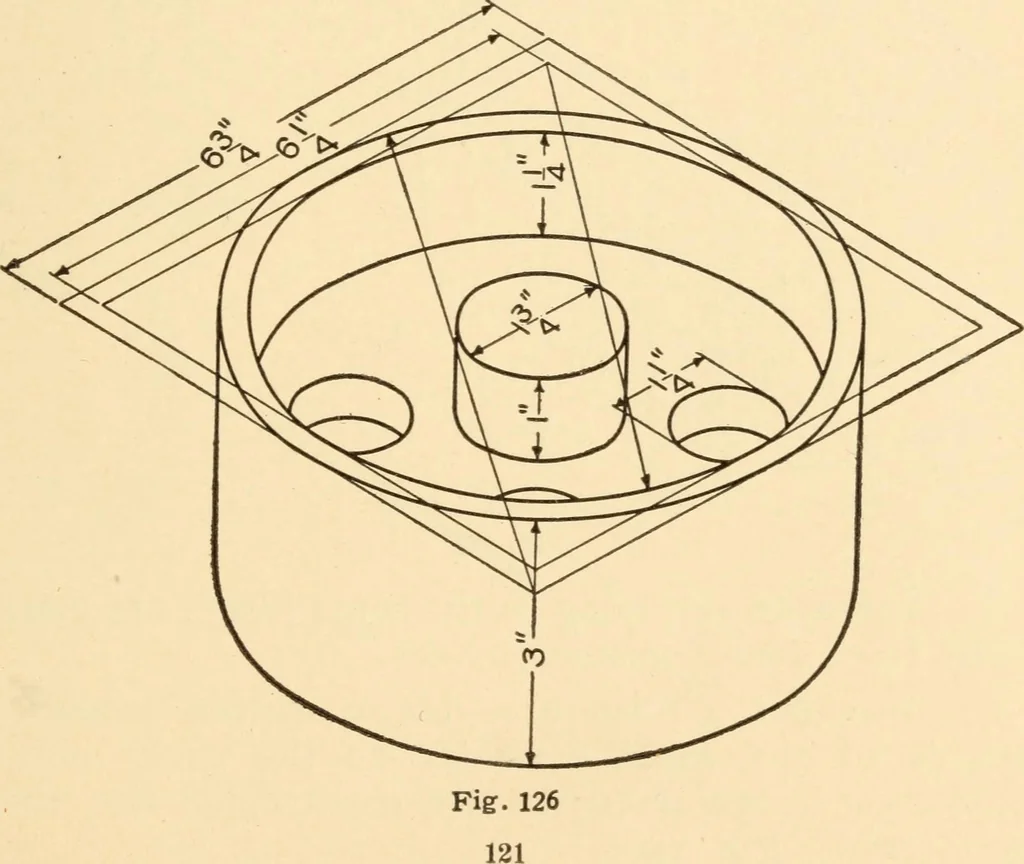 An illustration from A practical course in mechanical drawing for individual study and shop classes, trade and high schools, 1912, leaf 124