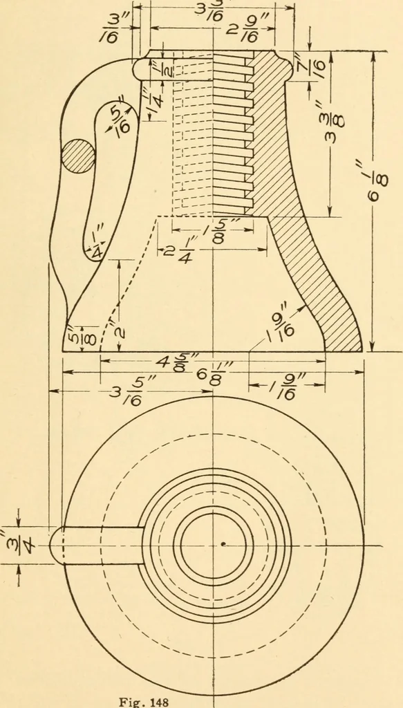 An illustration from A practical course in mechanical drawing for individual study and shop classes, trade and high schools, 1912, leaf 148